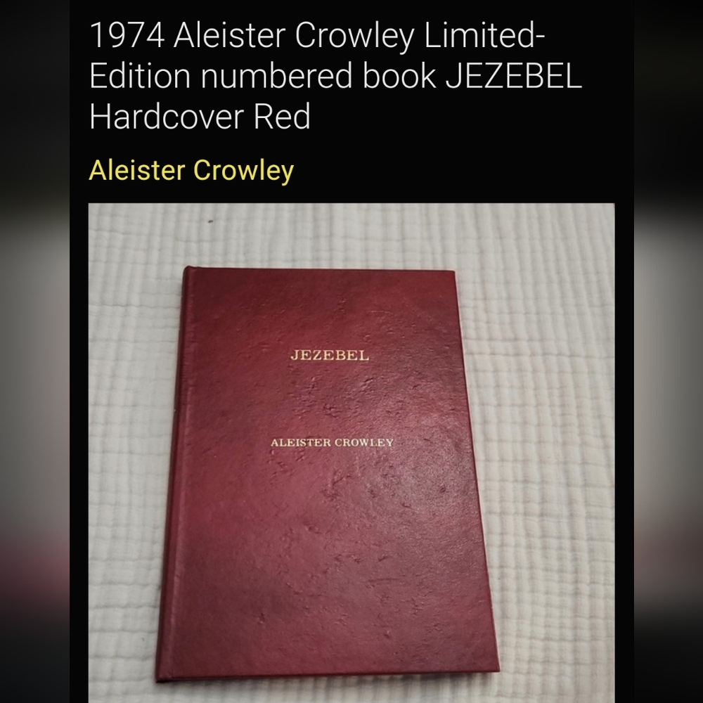 1974 Aleister Crowley Limited-Edition numbered book JEZEBEL Hardcover Red